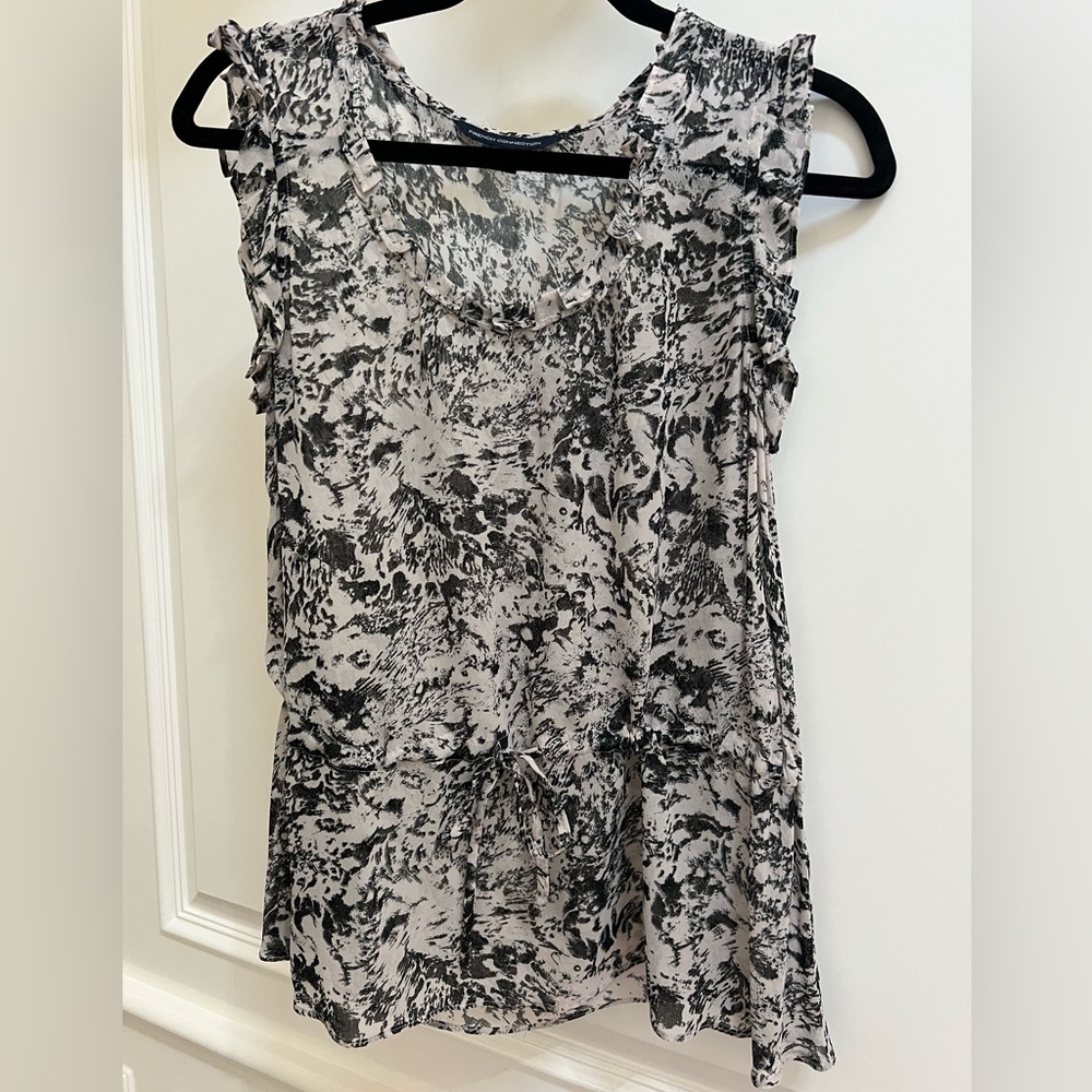 French Connection Sleeveless Ruffled Blouse